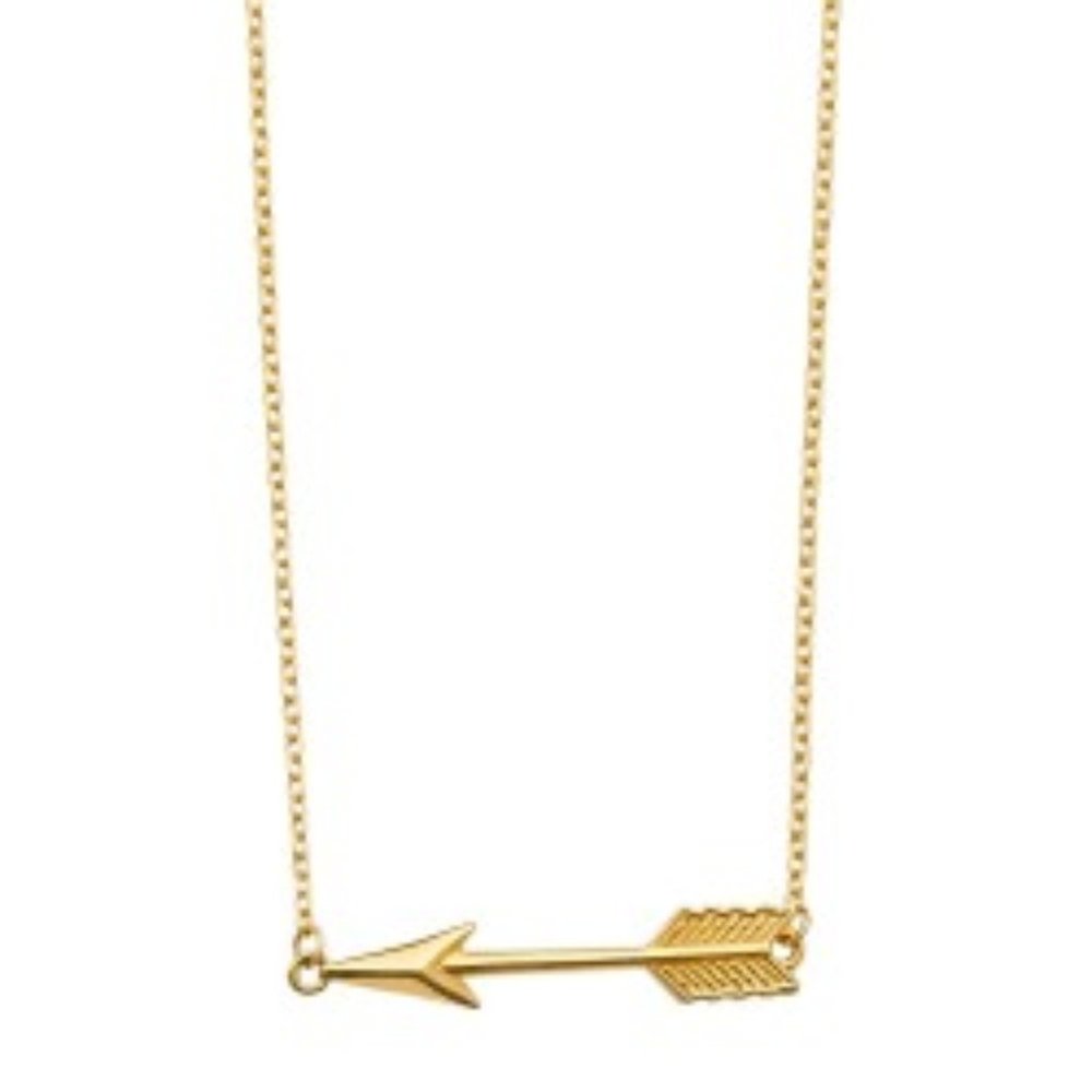 14K Yellow Gold Arrow Light Chain Necklace